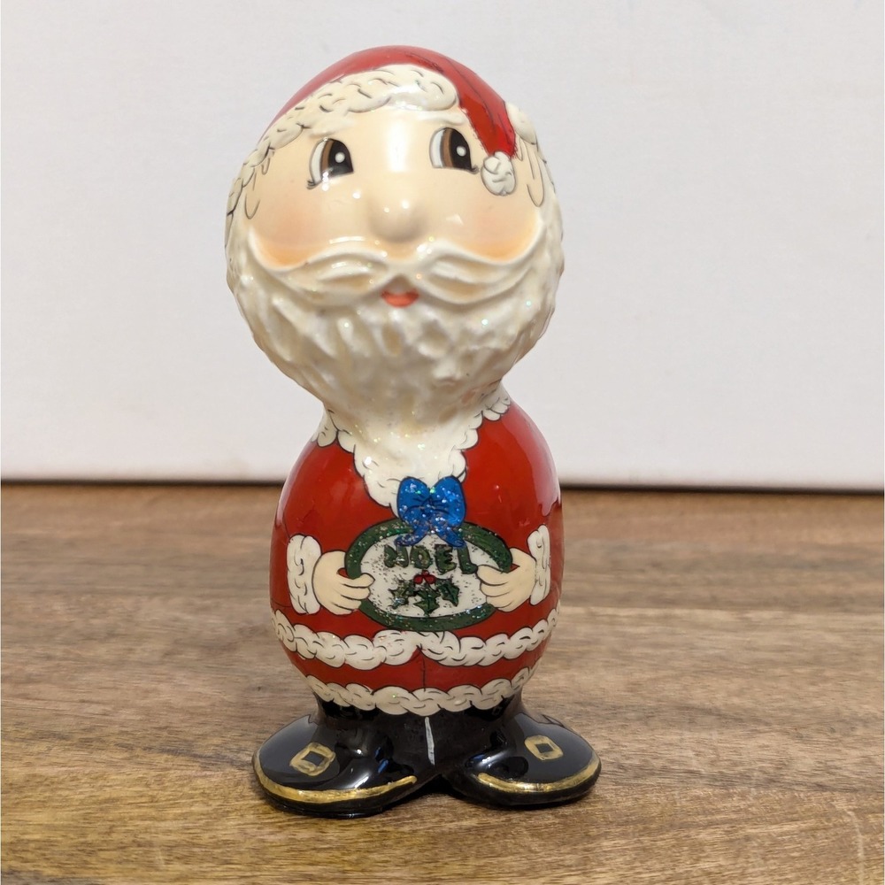 Traditions N Stone Porcelana SANTA Figure Hand Painted 92-93 Signed HEAVY 4.5"